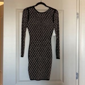 Windsor Sequin Black Body Con Dress